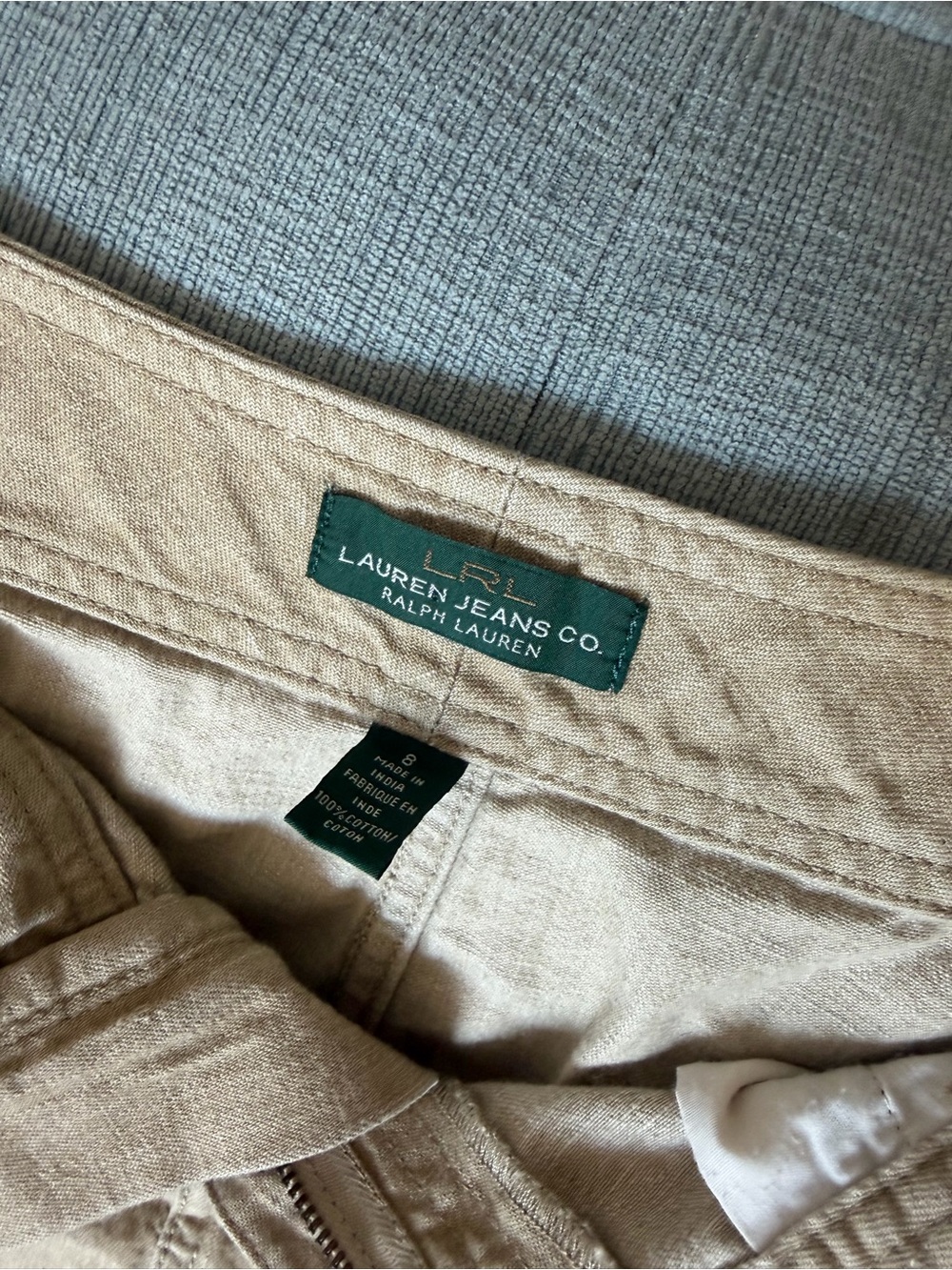 Ralph Lauren Beige Khaki Skirt with Green Label - Picture 2 of 5